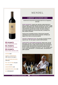 Cabernet Sauvignon 2019 Product Sheet