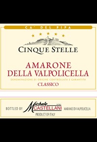 Amarone Della Valpolicella Classico 'Cinque Stelle' 2018 Label
