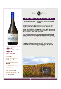 Cool Coast Sauvignon Blanc 2013 Product Sheet