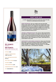 Pinot Noir 2018 Product Sheet