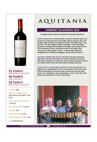 Cabernet Sauvignon 2018 Product Sheet