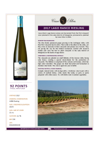 Lago Ranco Riesling 2017 Product Sheet