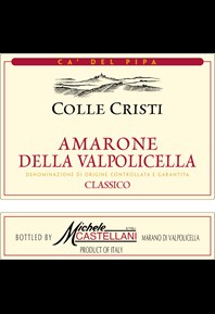 Amarone Della Valpolicella Classico 'Colle Cristi' 2019 Label