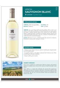 Sauvignon Blanc 2022 Product Sheet