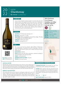 Chardonnay 2022 Product Sheet