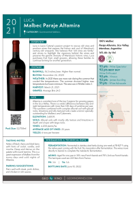 Malbec, Paraje Altamira 2021 Product Sheet