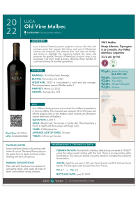 Old Vine Malbec 2022 Product Sheet