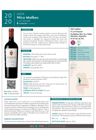 Nico by Luca 2020 Product Sheet
