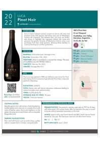 Pinot Noir 2022 Product Sheet