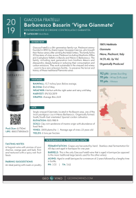 Barbaresco Basarin 'Vigna Gianmate' 2019 Product Sheet