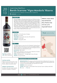 Barolo Scarrone 'Vigna Mandorlo' Riserva 2013 Product Sheet