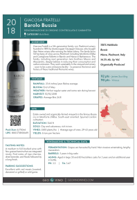 Barolo Bussia 2018 Product Sheet