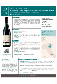 Amarone Della Valpolicella Classico 'Cinque Stelle' 2018 Product Sheet