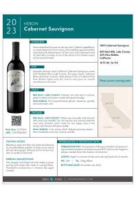 Cabernet Sauvignon 2023 Product Sheet