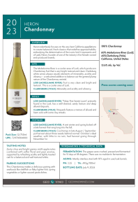Chardonnay 2023 Product Sheet