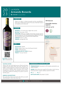 Armando Bonarda 2023 Product Sheet
