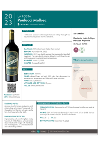 Paulucci Malbec 2023 Product Sheet