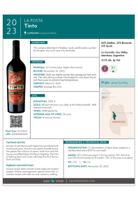 Tinto Red Blend 2023 Product Sheet