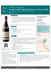 Amarone Della Valpolicella Riserva 'Cinque Stelle' 2010 Product Sheet