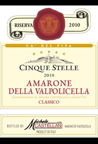 Amarone Della Valpolicella Riserva 'Cinque Stelle' 2010 Label