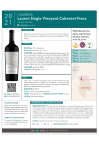 Lauren Single Vineyard Cabernet Franc 2021 Product Sheet