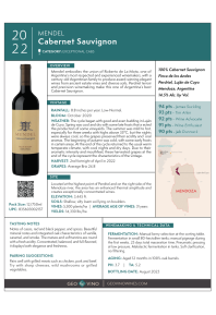 Cabernet Sauvignon 2022 Product Sheet