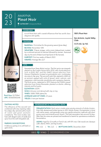 Pinot Noir 2023 Product Sheet
