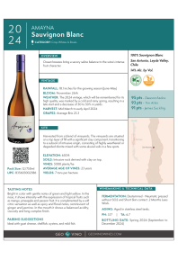 Sauvignon Blanc 2024 Product Sheet