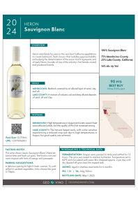 Sauvignon Blanc 2024 Product Sheet