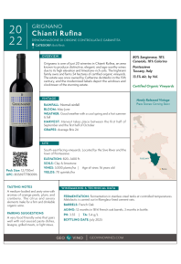 Chianti Rufina 2022 Product Sheet