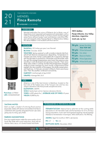 Finca Remota  2021 Product Sheet