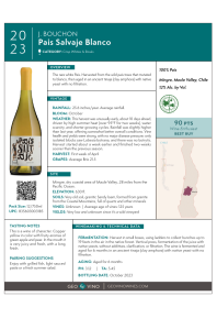 Pais Salvaje Blanco 2023 Product Sheet