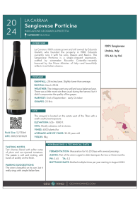 Sangiovese Porticina 2024 Product Sheet