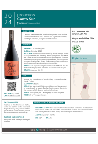 Canto Sur 2024 Product Sheet