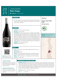Pais Viejo 2025 Product Sheet