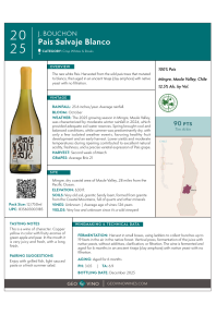 Pais Salvaje Blanco 2025 Product Sheet