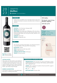Malbec 2022 Product Sheet