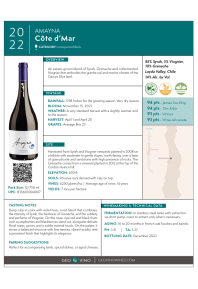 Côte D’Mar 2022 Product Sheet
