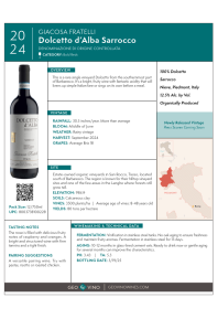 Dolcetto d'Alba Sarrocco 2024 Product Sheet