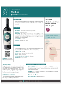 Malbec 2022 Product Sheet