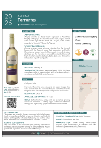 Torrontes 2025 Product Sheet