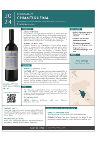 Chianti Rufina 2024 Product Sheet