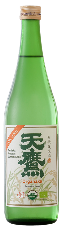 Japanese sake Tentaka Junmaï Ginjo, organic rice - Midorinoshima