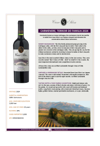 Carmenere, Terroir De Familia 2024 Product Sheet
