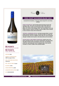Cool Coast Sauvignon Blanc 2013 Product Sheet