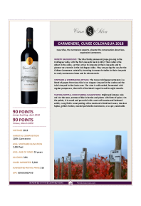 Carmenere, Cuvee Colchagua 2018 Product Sheet