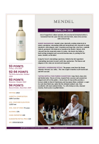 Semillon 2019 Product Sheet
