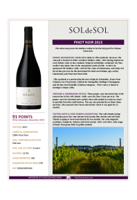 Pinot Noir 2013 Product Sheet