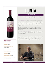 Malbec 2018 Product Sheet