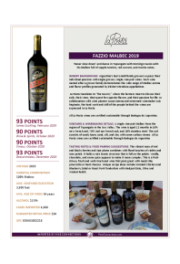 Fazzio Malbec 2019 Product Sheet